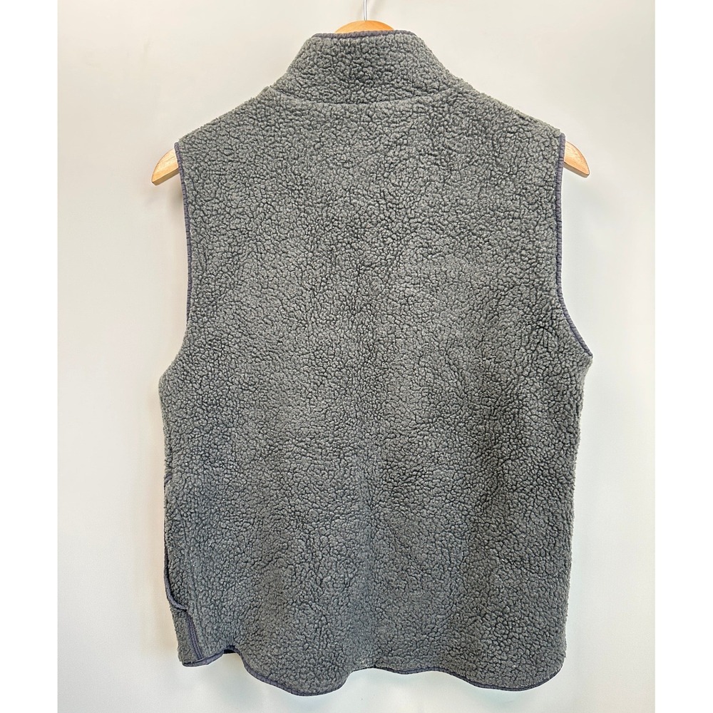 J. Crew Sherpa Fleece Vest Gray Full Zip Gorpcore Outdoorsy Minimalist Small - Picture 3 of 10
